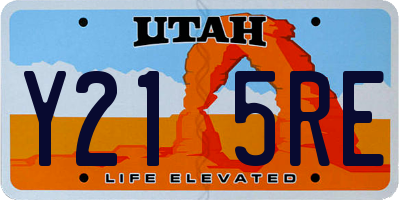 UT license plate Y215RE