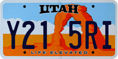 UT license plate Y215RI