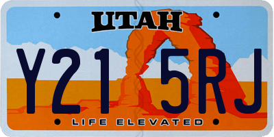 UT license plate Y215RJ