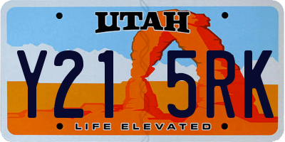 UT license plate Y215RK