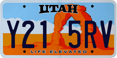UT license plate Y215RV
