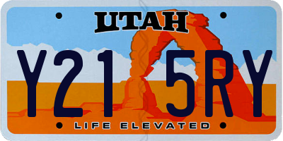 UT license plate Y215RY