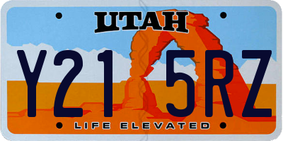 UT license plate Y215RZ
