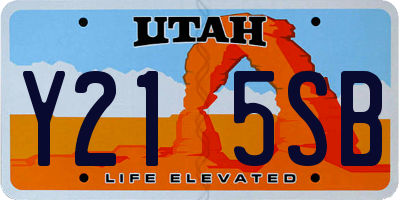 UT license plate Y215SB