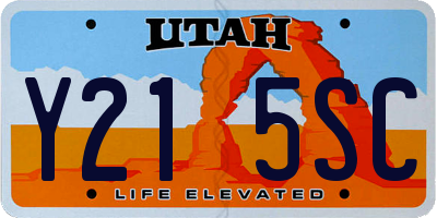 UT license plate Y215SC