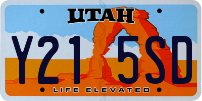 UT license plate Y215SD