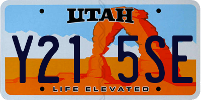 UT license plate Y215SE