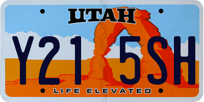 UT license plate Y215SH