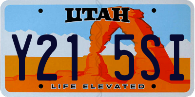 UT license plate Y215SI