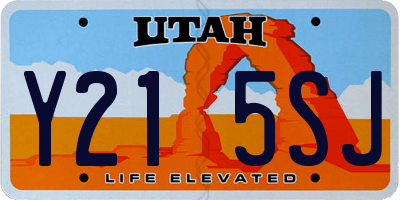 UT license plate Y215SJ