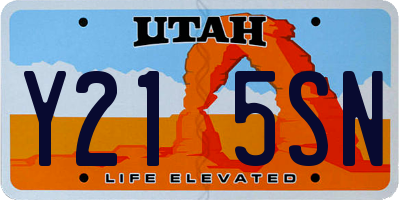 UT license plate Y215SN