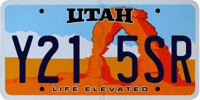 UT license plate Y215SR