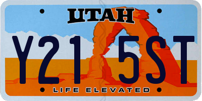 UT license plate Y215ST
