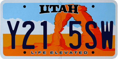 UT license plate Y215SW