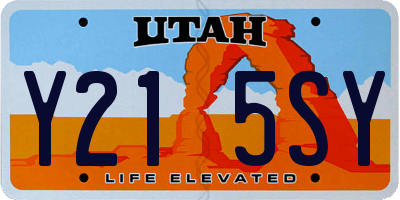UT license plate Y215SY