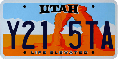 UT license plate Y215TA