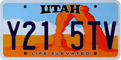 UT license plate Y215TV