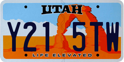 UT license plate Y215TW