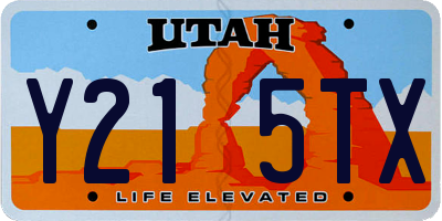 UT license plate Y215TX