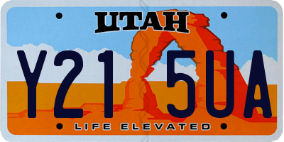 UT license plate Y215UA