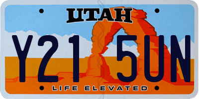 UT license plate Y215UN