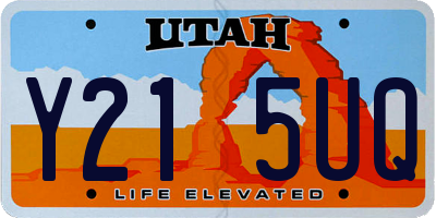 UT license plate Y215UQ
