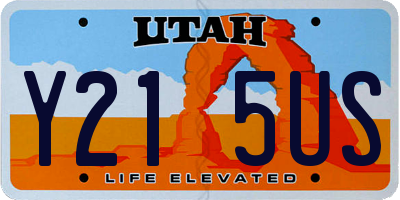 UT license plate Y215US