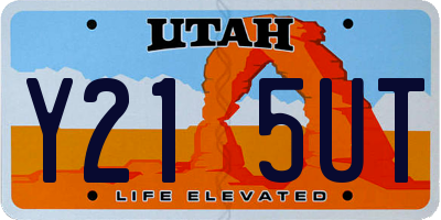 UT license plate Y215UT