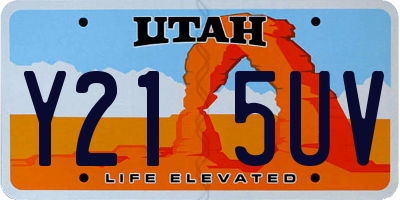 UT license plate Y215UV