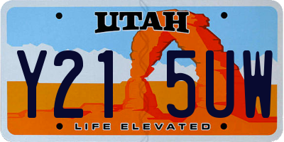 UT license plate Y215UW