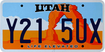 UT license plate Y215UX