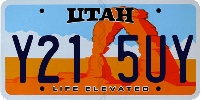UT license plate Y215UY
