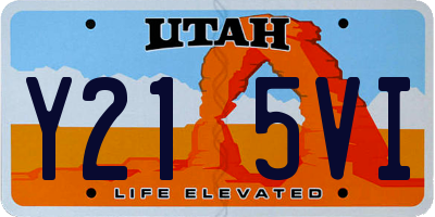 UT license plate Y215VI