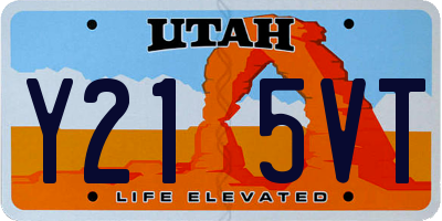 UT license plate Y215VT