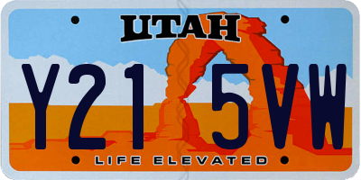 UT license plate Y215VW