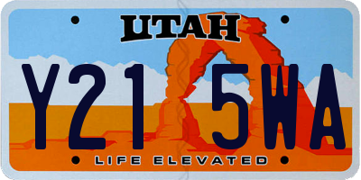 UT license plate Y215WA