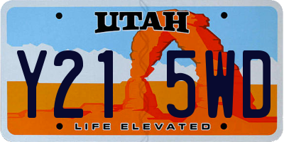 UT license plate Y215WD
