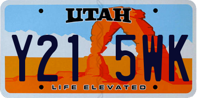 UT license plate Y215WK