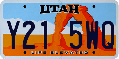 UT license plate Y215WQ