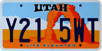 UT license plate Y215WT