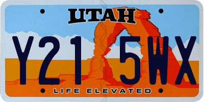 UT license plate Y215WX