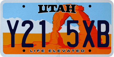 UT license plate Y215XB