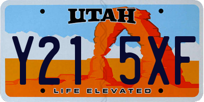 UT license plate Y215XF