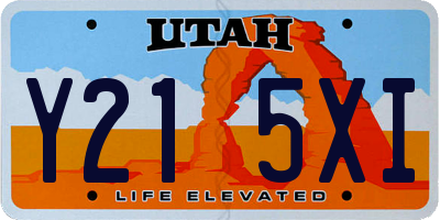UT license plate Y215XI