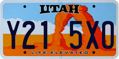 UT license plate Y215XO