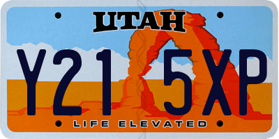 UT license plate Y215XP