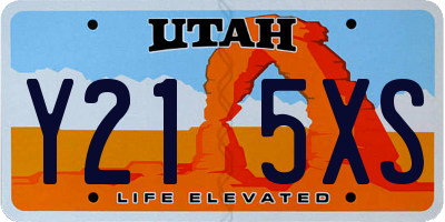 UT license plate Y215XS