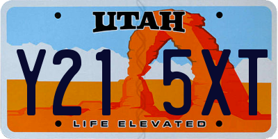 UT license plate Y215XT