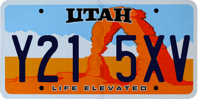 UT license plate Y215XV