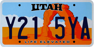 UT license plate Y215YA